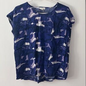 Silence + Noise Patterned Top with Cap Sleeves